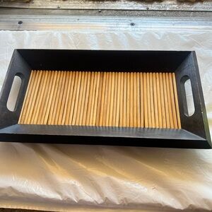 Rustic Bamboo Wooden Serving Tray